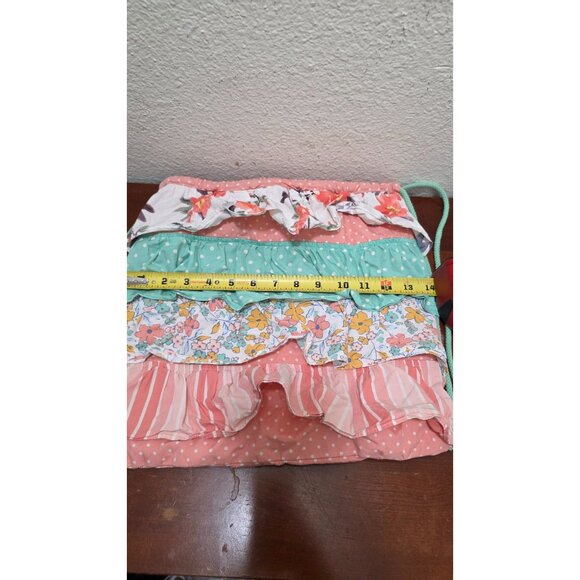 Matilda Jane Girls Ruffle Drawstring Bag Multi-Color Floral & Polka Dot Cotton B - Picture 5 of 9